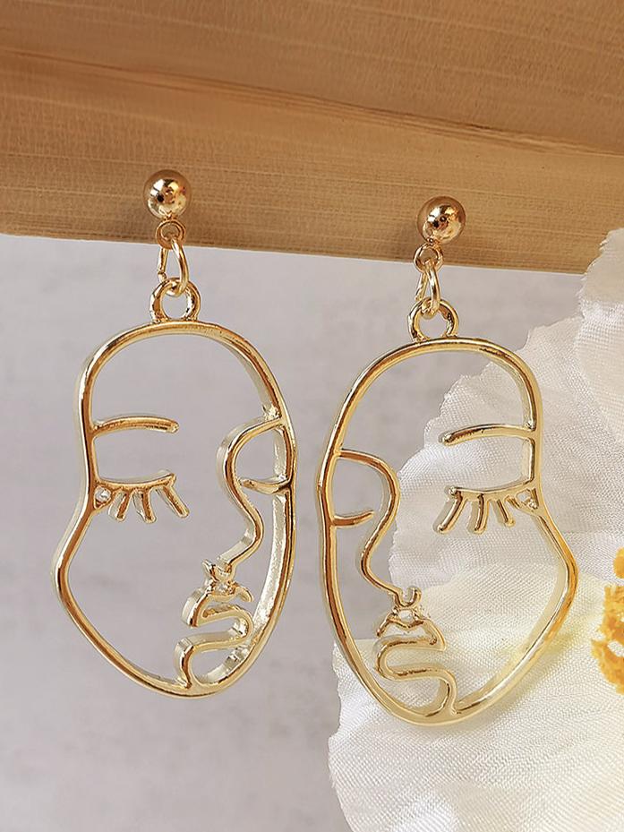 Abstract Human Face Modern Dangle Earrings