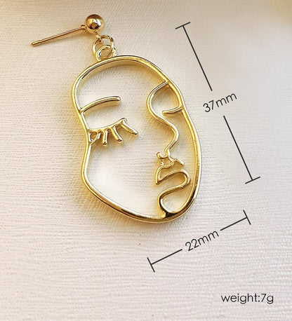 Abstract Human Face Modern Dangle Earrings