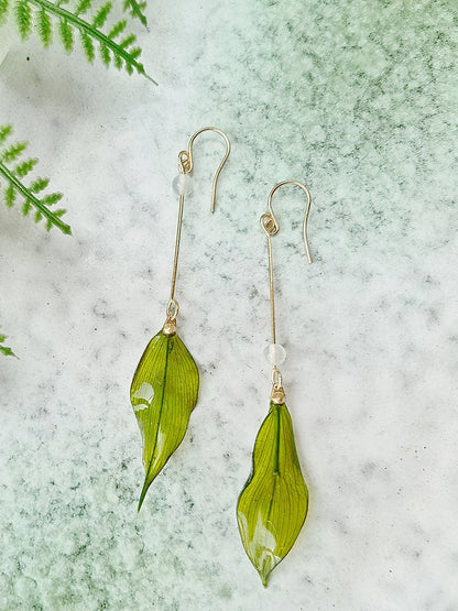 Koala Gum Leaf Bamboo Leaves Resin Earrings