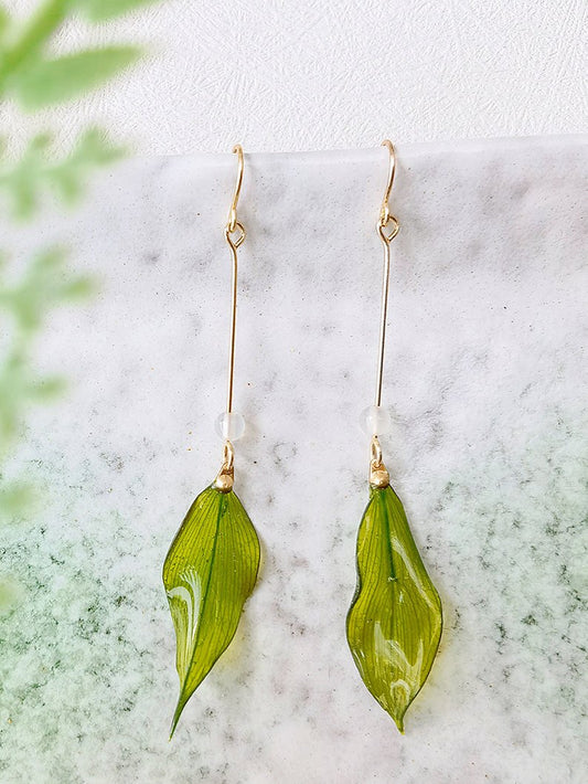 Koala Gum Leaf Bamboo Leaves Resin Earrings