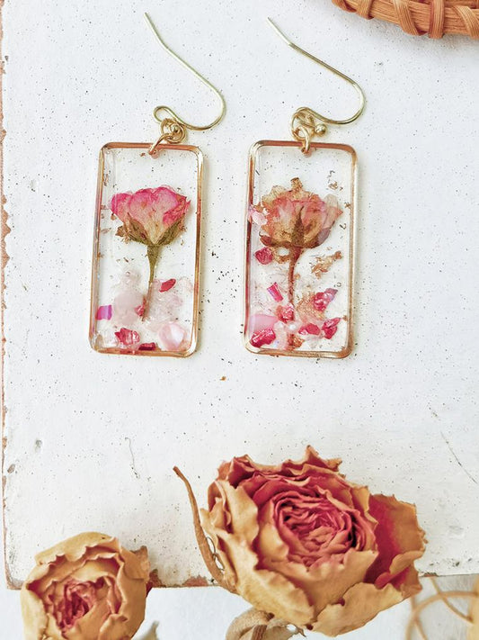 Delicate Rose Crystal Earrings