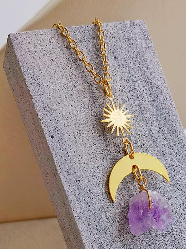 Crescent Moon Amethyst Necklace