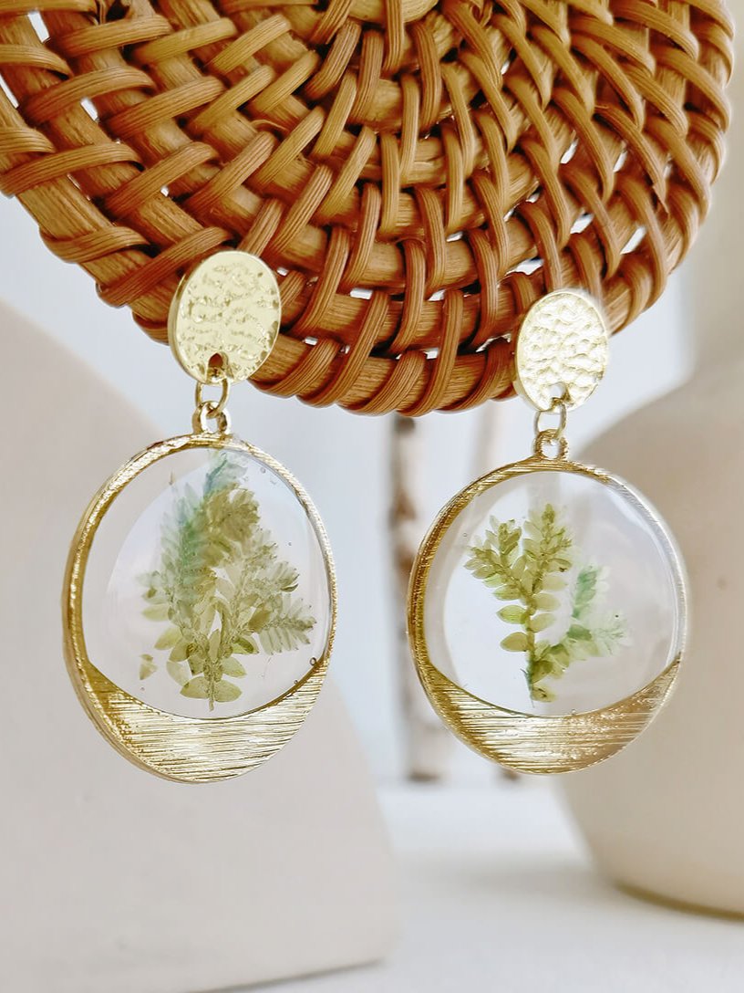 Handmade Sweet Floral Oil Drop Earrings